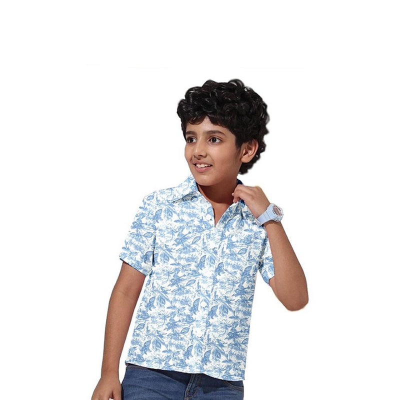 Harbour Bay Boys Short Sleeve Shirt Blue