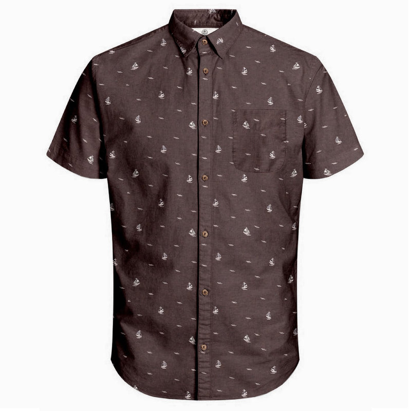 Harbour Bay Mens S/S Shirts Brown