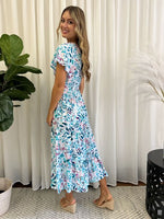 Miracle Ladies Maxi Dress White And Blue