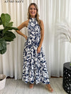 Miracle Ladies Maxi Dress Navy