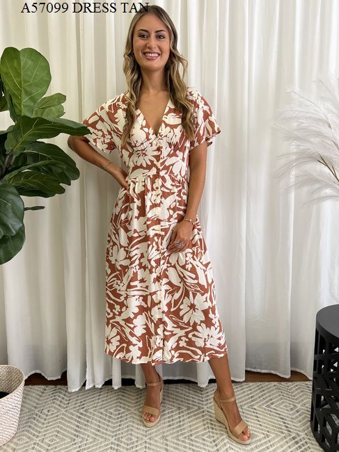 Miracle Ladies Maxi Dress Tan 8