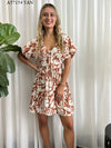 Miracle Ladies Short Dress Tan