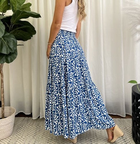 Miracle Ladies Long Skirt Blue