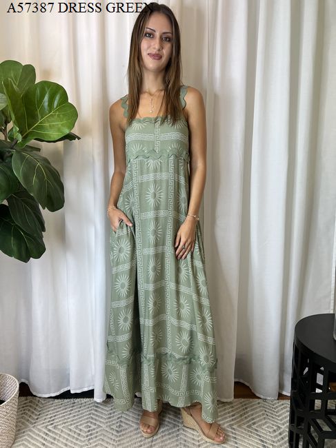 Miracle Ladies Maxi Dress Green