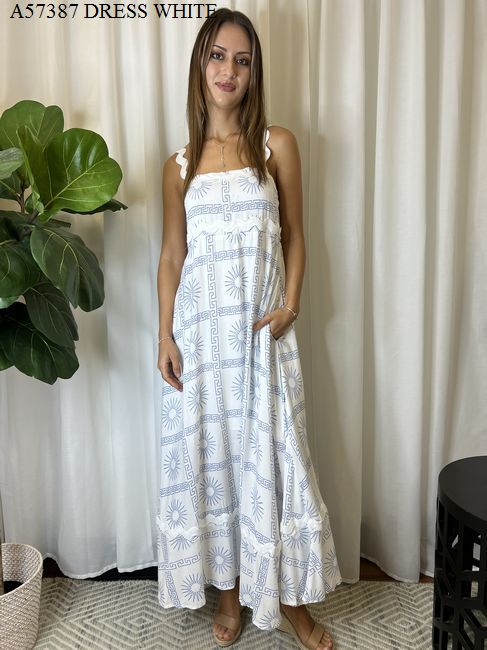 Miracle Ladies Maxi Dress White