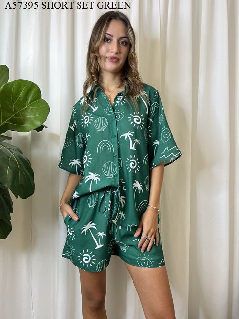 Miracle Ladies Short And Top Sets Green