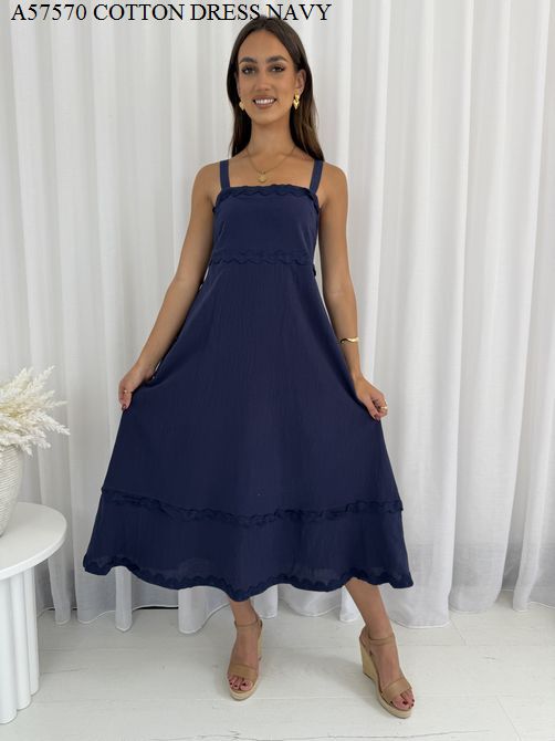 Miracle Ladies Maxi Dress Navy