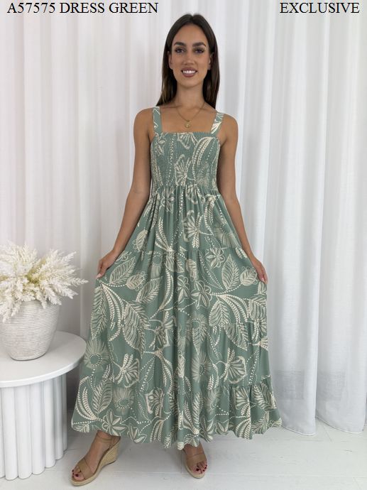 Miracle Ladies Maxi Dress Green