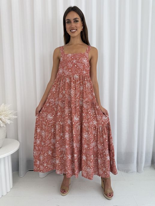 Miracle Ladies Maxi Dress Tan