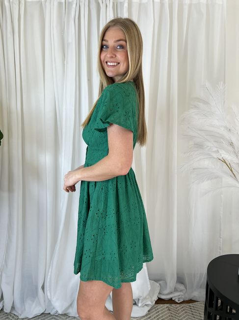 Miracle Short Dress Green Size