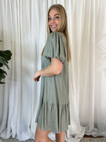 Miracle Short Dress Khaki Size