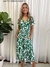 Miracle Ladies Maxi Dress Green 100% rayon