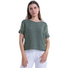 Vera May Ladies Italian Linen Taupe Top