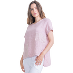 Vera May Ladies Italian Linen Pink Top