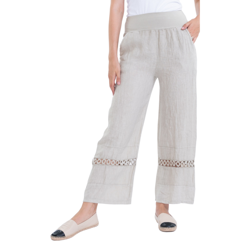 Vera May Ladies Italian Linen Sand Pants