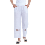 Vera May Ladies Italian Linen White Pants