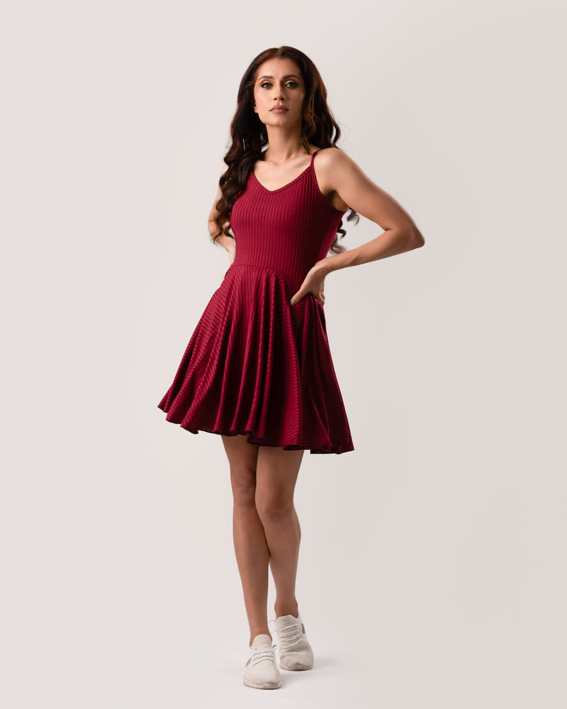 Bellini Ladies Flared Dress Red