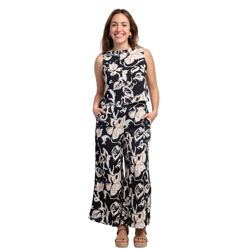 Jore Ladies Serena Top And Pants Sets Black Cream