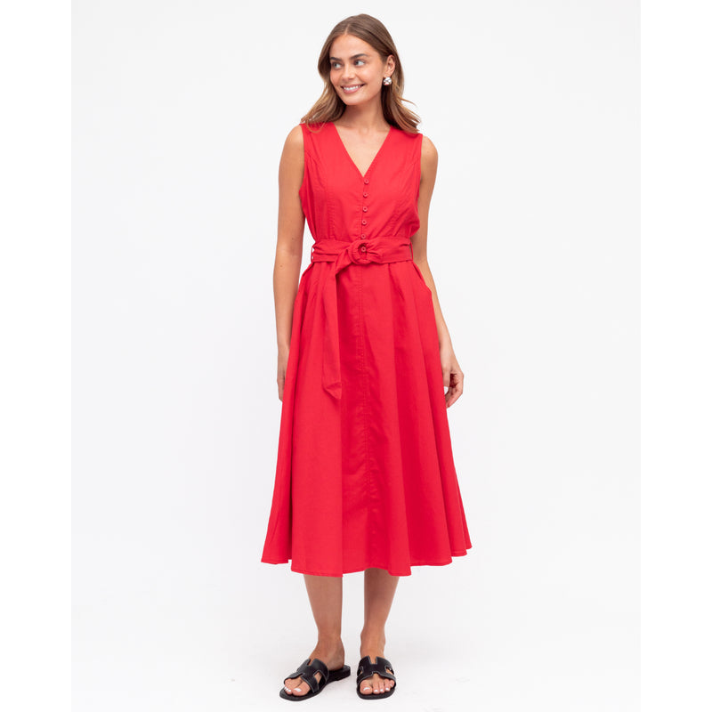 Jore Ladies Valentine Midi Dress Red