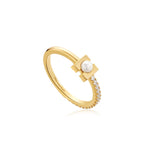 Ania Haie Muse Pearl Cz Band Ring