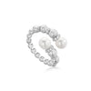 Ania Haie Muse Pearl Cz Warp Ring