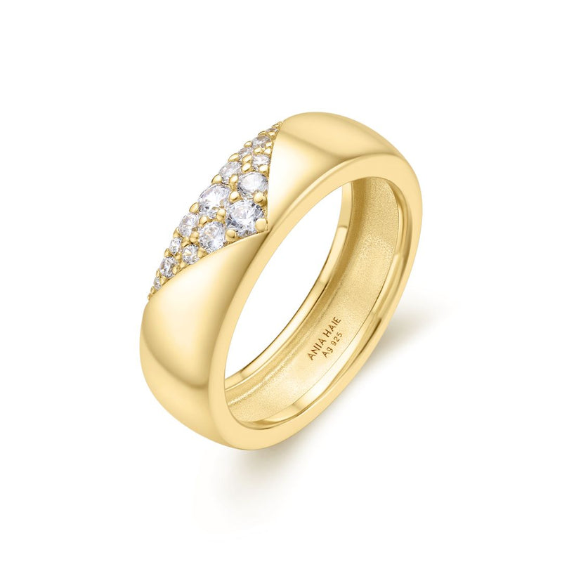 Ania Haie Vogue Gold/Silver Pave Cz Bold Ring