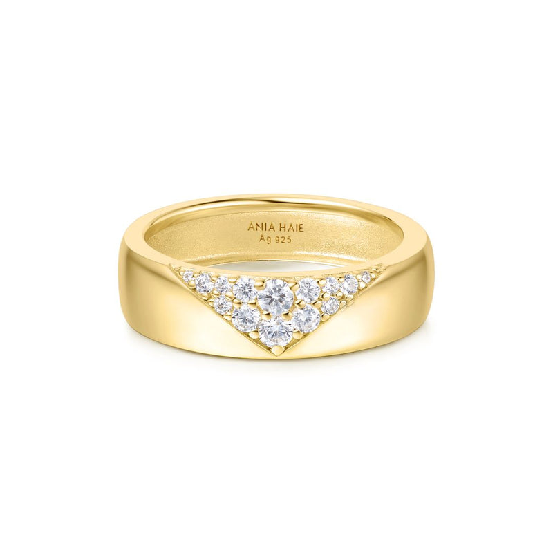 Ania Haie Vogue Gold/Silver Pave Cz Bold Ring