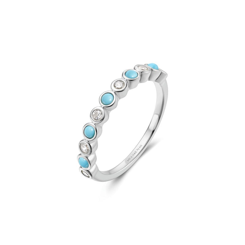 Ania Haie Voyager Gold/SILVER Bezel Cz/Turquoise Ring