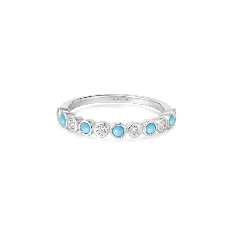 Ania Haie Voyager Gold/SILVER Bezel Cz/Turquoise Ring