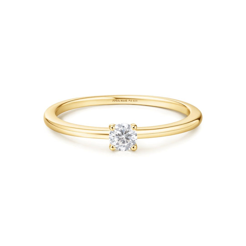 Ania Haie Sunny Gold/silver Classic Cz Solitaire Ring
