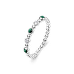 Ania Haie Sunny Silver Bezel Malachite Bead Ring