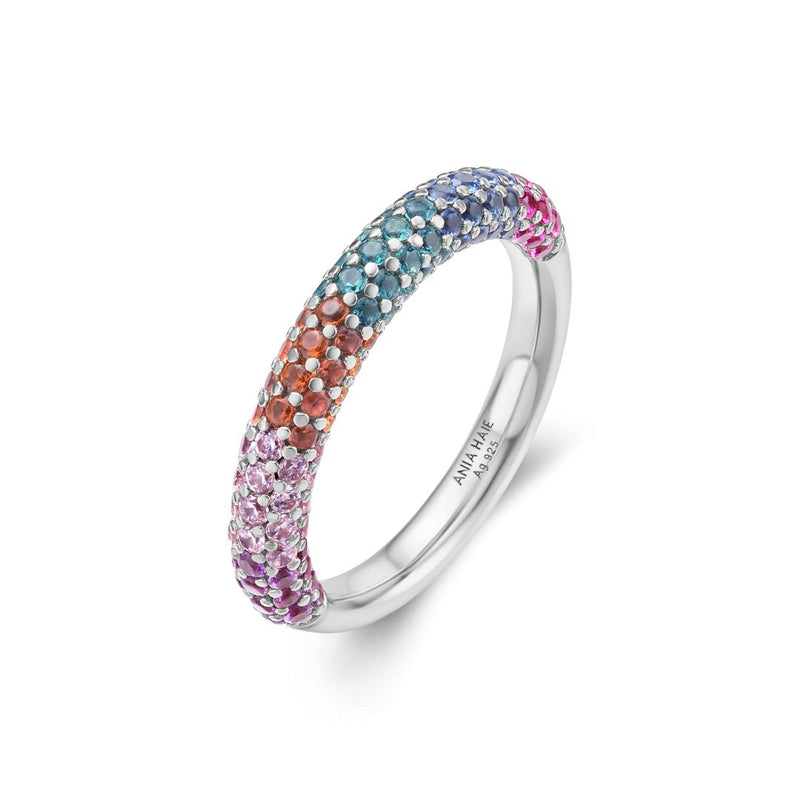 Ania Haie Sunny Gold/Silver Rainbow Cz Ring