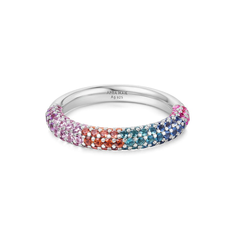 Ania Haie Sunny Gold/Silver Rainbow Cz Ring