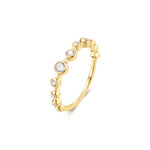 Ania Haie Dainty Gold/Silver Bezel Cz Zig-Zag Ring