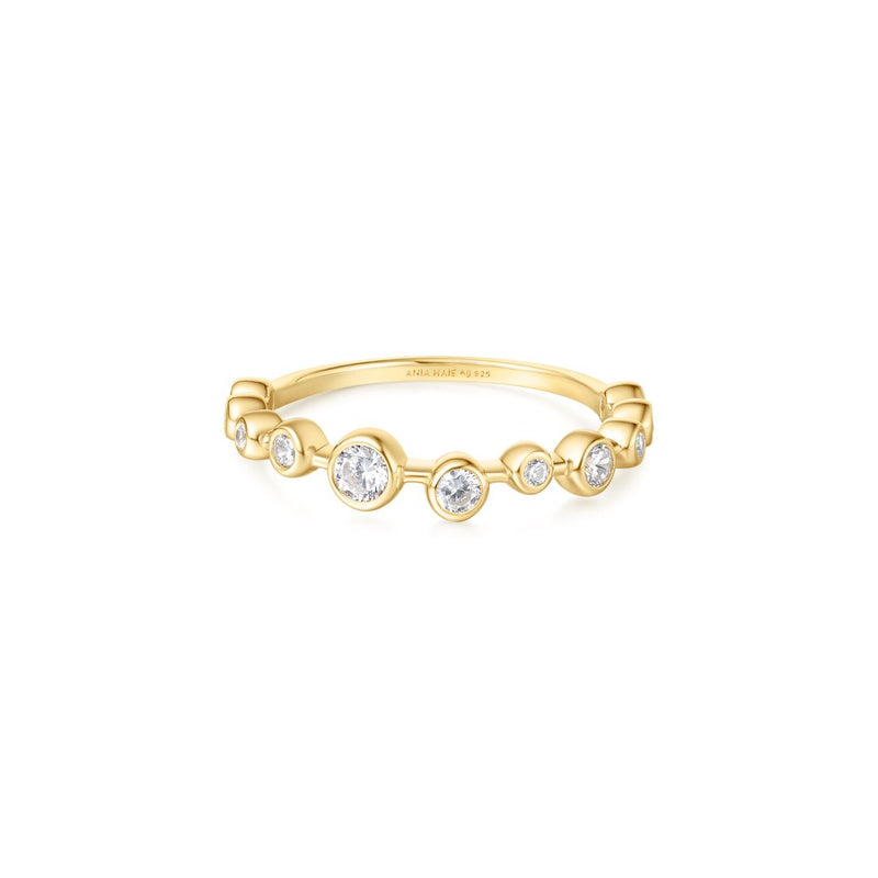 Ania Haie Dainty Gold/Silver Bezel Cz Zig-Zag Ring