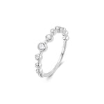 Ania Haie Dainty Gold/Silver Bezel Cz Zig-Zag Ring