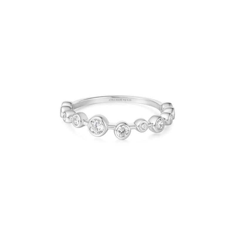 Ania Haie Dainty Gold/Silver Bezel Cz Zig-Zag Ring