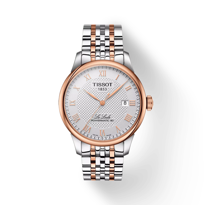 TissotÃ‚Â Le Locle Automatic  Silver Dial Rose Gold SS Brac 39mm/30m