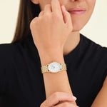 Rosefield Oval White MOP Gold Watch