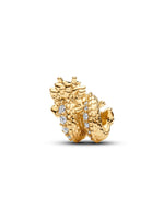 Pandora Dragon 14k gold-plated charm with fuchsia rose crystal and clear cubic zirconia