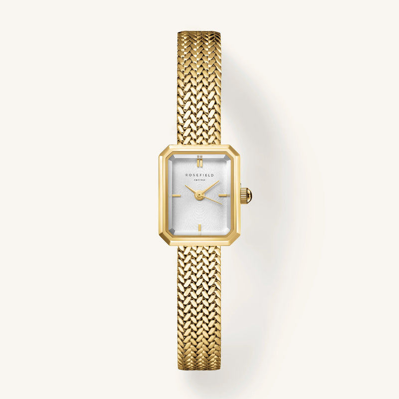 Rosefield Mini Octagon Gld Gld Mesh Watches