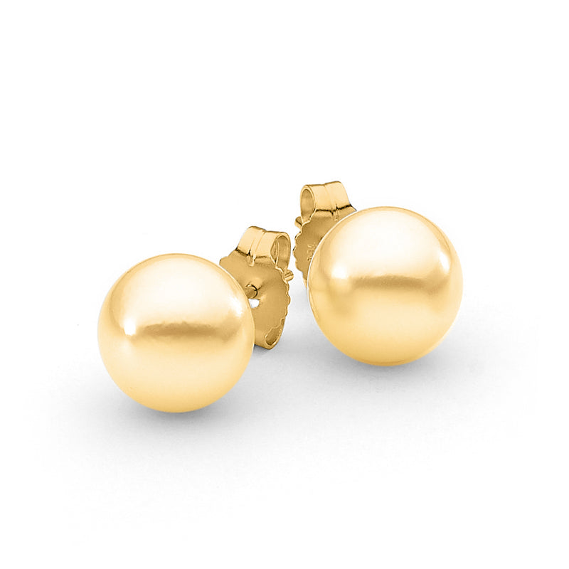 Allure 18ct Y/G 9-10mm Intense Gold Button Earring