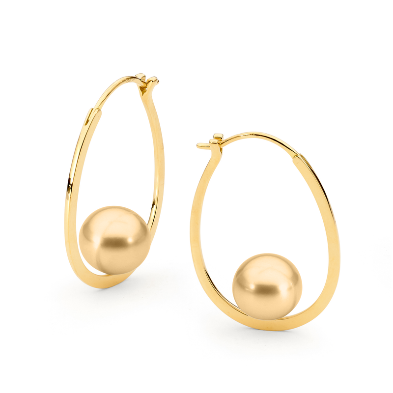 Allure 18ct Y/G 10-11mm Gold Intense Button Earring