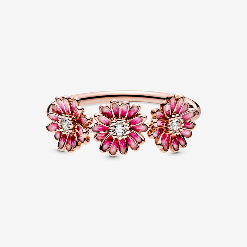 Pandora Pink Daisy Flower Trio Ring