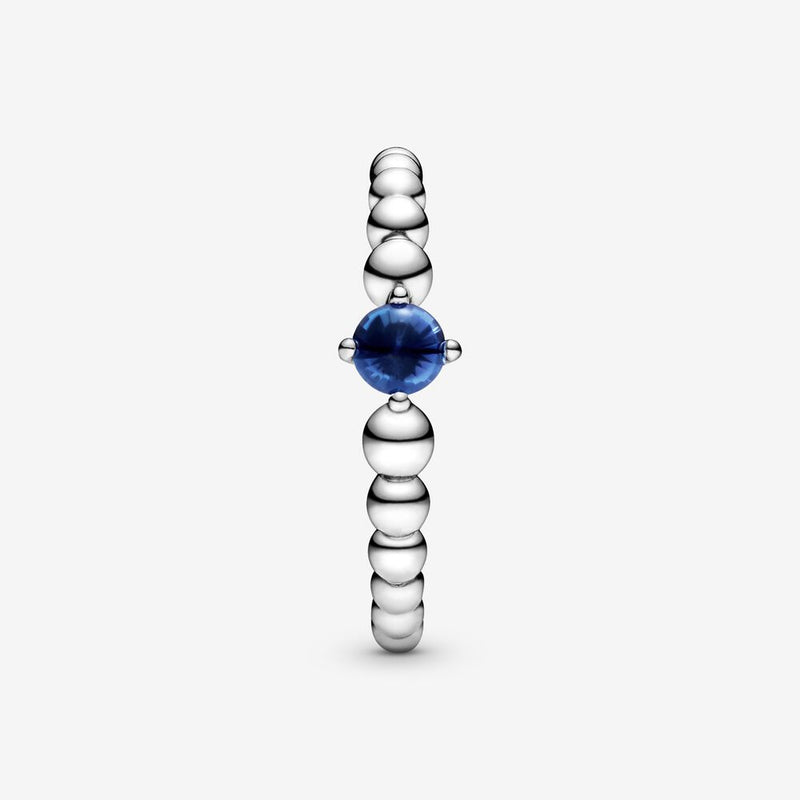 Pandora September Sea Blue Beaded Ring