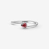 Pandora Red Tilted Heart Solitaire Ring