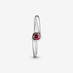 Pandora Red Tilted Heart Solitaire Ring