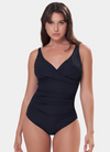 Cinnamon Swan Riviera Black Ruched One Piece Swimsuit