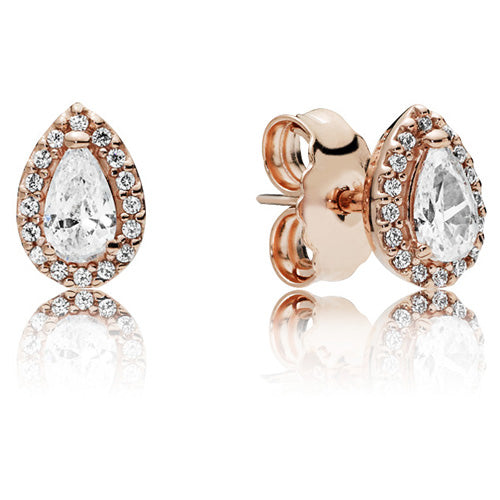 Pandora Rose Radiant Teardrops Earring Studs with Clear CZ