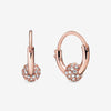 Pandora Rose Pave Bead Hoops W Clear Cz